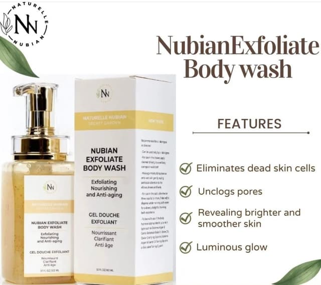 Gel Nettoyant corporel exfoliant nubian